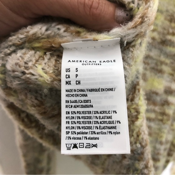 American Eagle Outfitters Cowl Neck Space Dye Crop Sweater S - Picture 6 of 7